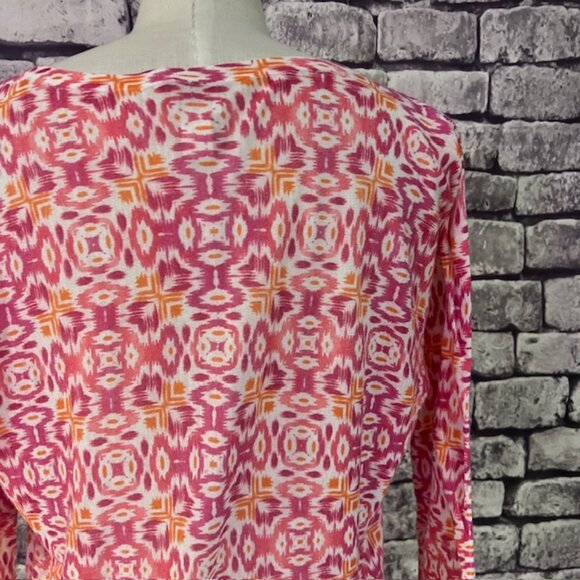 Chico's Multicolored 3/4 Sleeve Lightweight Pullover Sweater Size M - Picture 6 of 8